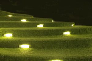 artificial grass stair decoration with lighting